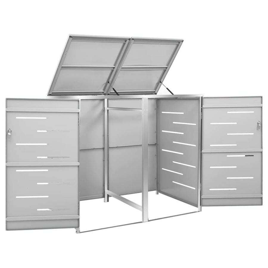 Containerberging Dubbel 138X77,5X112,5 Cm Roestvrij Staal 2 containers Grijs