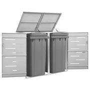 Containerberging dubbel 138x77,5x112,5 cm roestvrij staal grijs