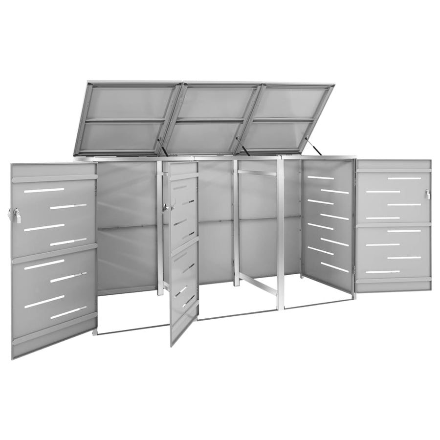 Containerberging Driedubbel 207X77,5X112,5 Cm Roestvrij Staal 3 containers Grijs