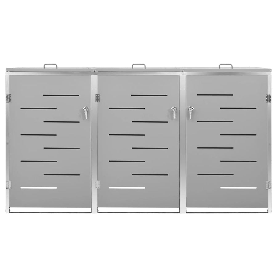 Containerberging Driedubbel 207X77,5X112,5 Cm Roestvrij Staal 3 containers Grijs