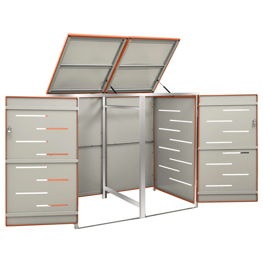 Containerberging Dubbel 138X77,5X112,5 Cm Roestvrij Staal 2 containers orange