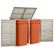 Containerberging dubbel 138x77,5x112,5 cm roestvrij staal oranje