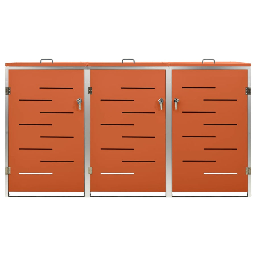 Containerberging Driedubbel 207X77,5X112,5 Cm Roestvrij Staal 3 containers orange