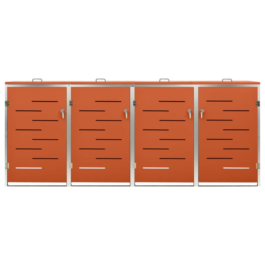 Containerberging Vierdubbel 276,5X77,5X112,5 Cm Roestvrij Staal 4 containers orange