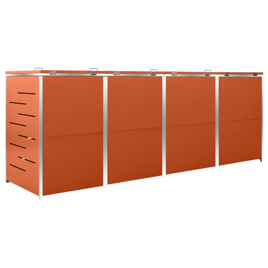 Containerberging Vierdubbel 276,5X77,5X112,5 Cm Roestvrij Staal 4 containers orange