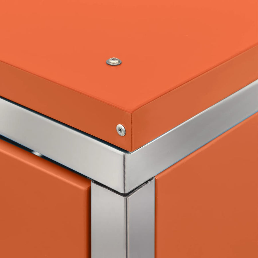 Containerberging Vierdubbel 276,5X77,5X112,5 Cm Roestvrij Staal 4 containers orange