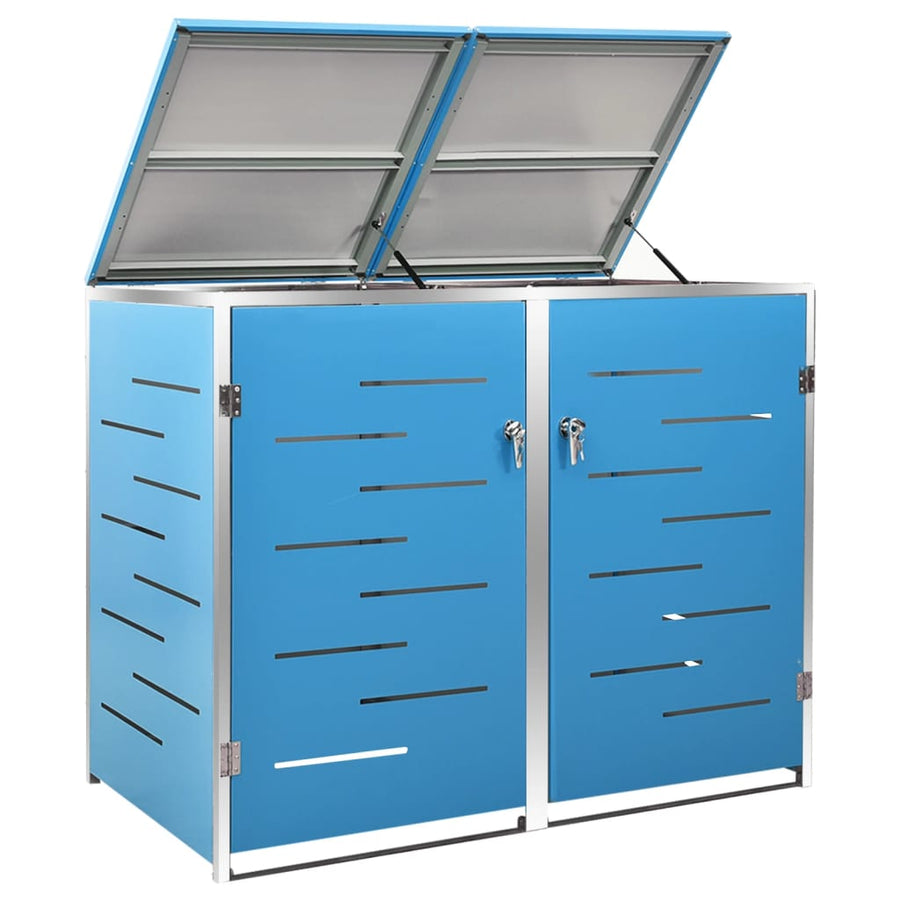 Containerberging Dubbel 138X77,5X112,5 Cm Roestvrij Staal 2 containers Blauw