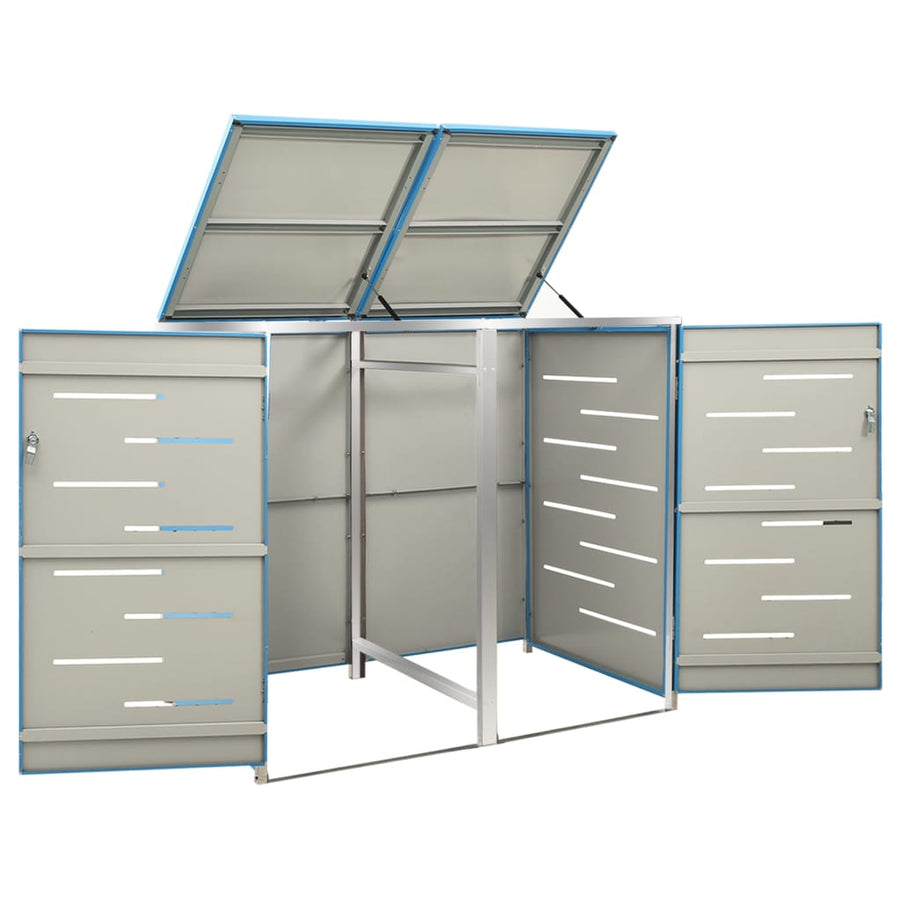 Containerberging Dubbel 138X77,5X112,5 Cm Roestvrij Staal 2 containers Blauw