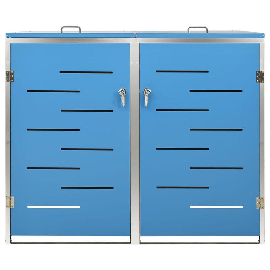 Containerberging Dubbel 138X77,5X112,5 Cm Roestvrij Staal 2 containers Blauw