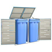 Containerberging dubbel 138x77,5x112,5 cm roestvrij staal hemelsblauw