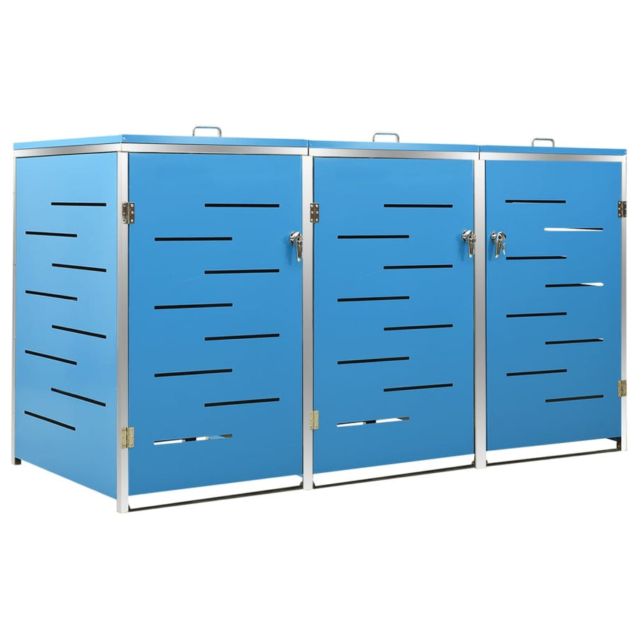 Containerberging Driedubbel 207X77,5X112,5 Cm Roestvrij Staal 3 containers Blauw