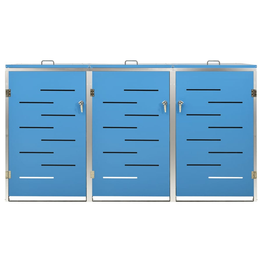 Containerberging Driedubbel 207X77,5X112,5 Cm Roestvrij Staal 3 containers Blauw