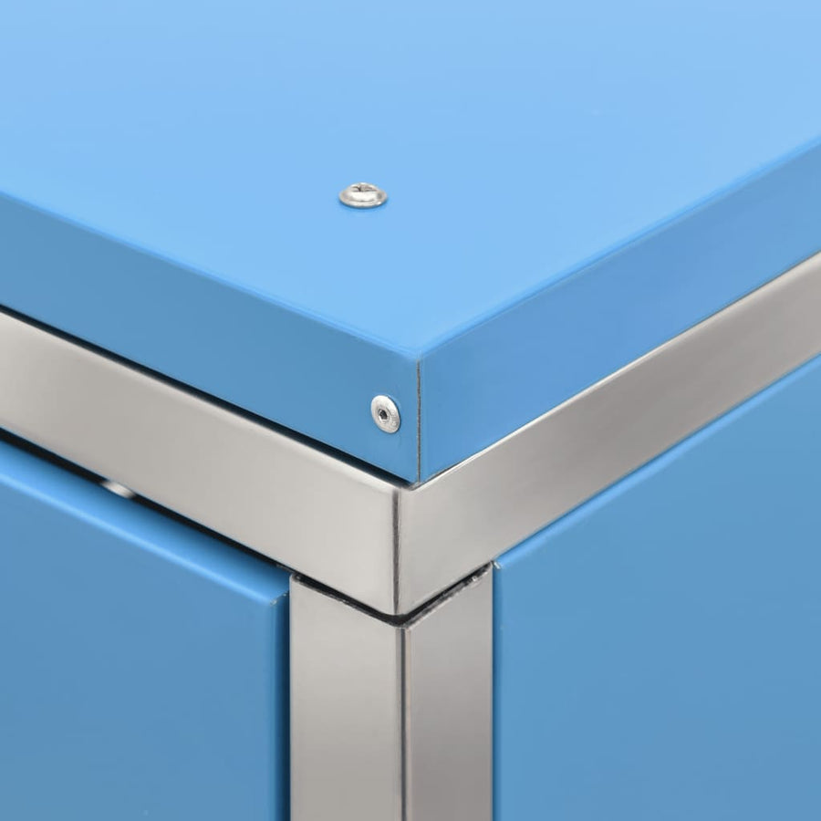 Containerberging Driedubbel 207X77,5X112,5 Cm Roestvrij Staal 3 containers Blauw