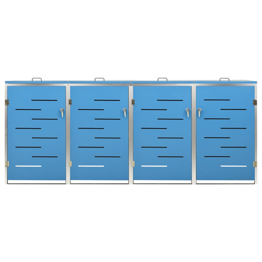 Containerberging Vierdubbel 276,5X77,5X112,5 Cm Roestvrij Staal 4 containers Blauw