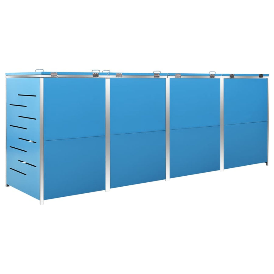 Containerberging Vierdubbel 276,5X77,5X112,5 Cm Roestvrij Staal 4 containers Blauw