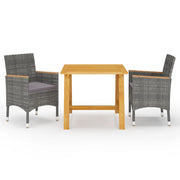 3-piece Garden Set Grey