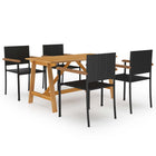 Tuinset 5-delig acaciahout zwart 140x70x73.5 cm