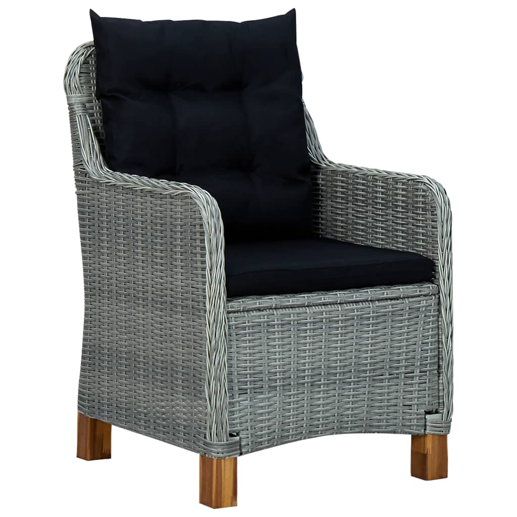 -Delige Tuinset Lichtgrijs light grey and black