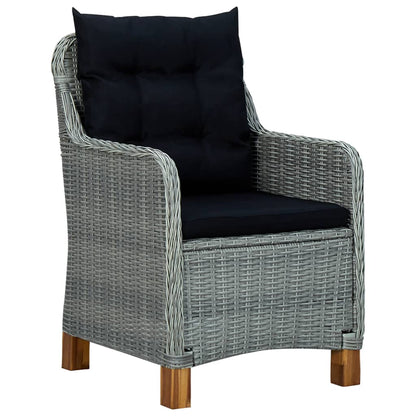 -Delige Tuinset Lichtgrijs light grey and black