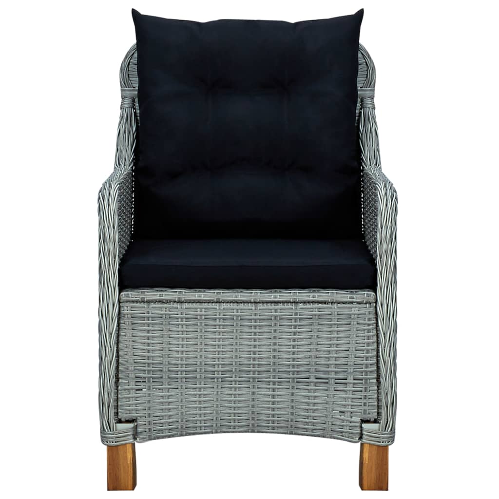 -Delige Tuinset Lichtgrijs light grey and black