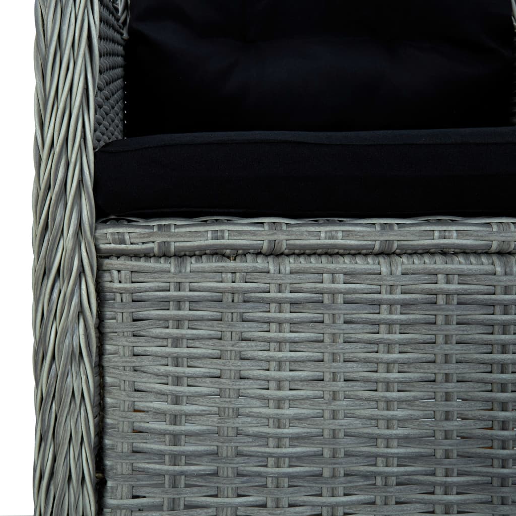 -Delige Tuinset Lichtgrijs light grey and black