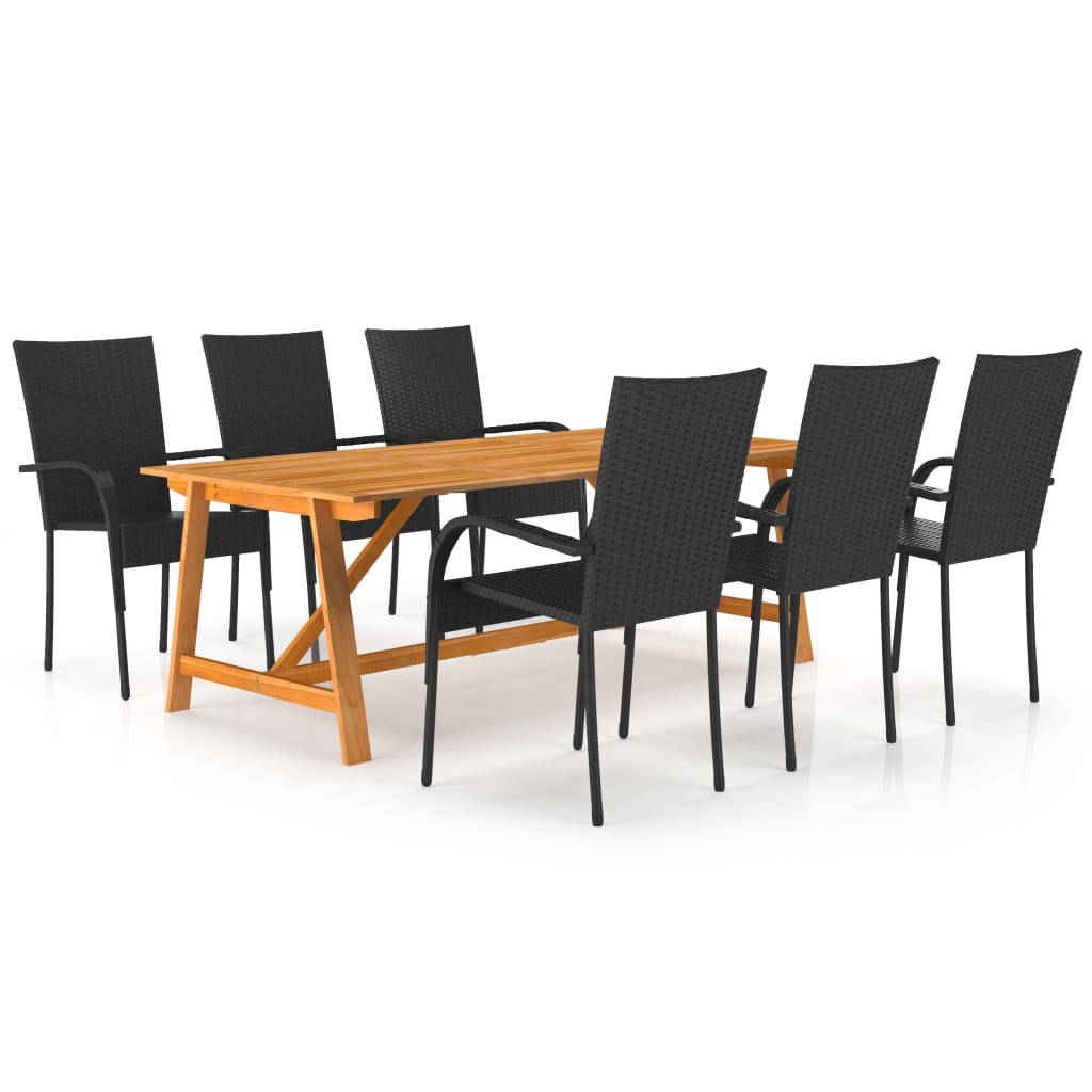 7-Delige Tuinset Zwart