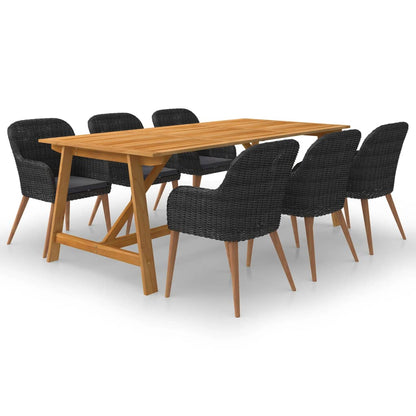 7-Delige Tuinset Zwart Zwart