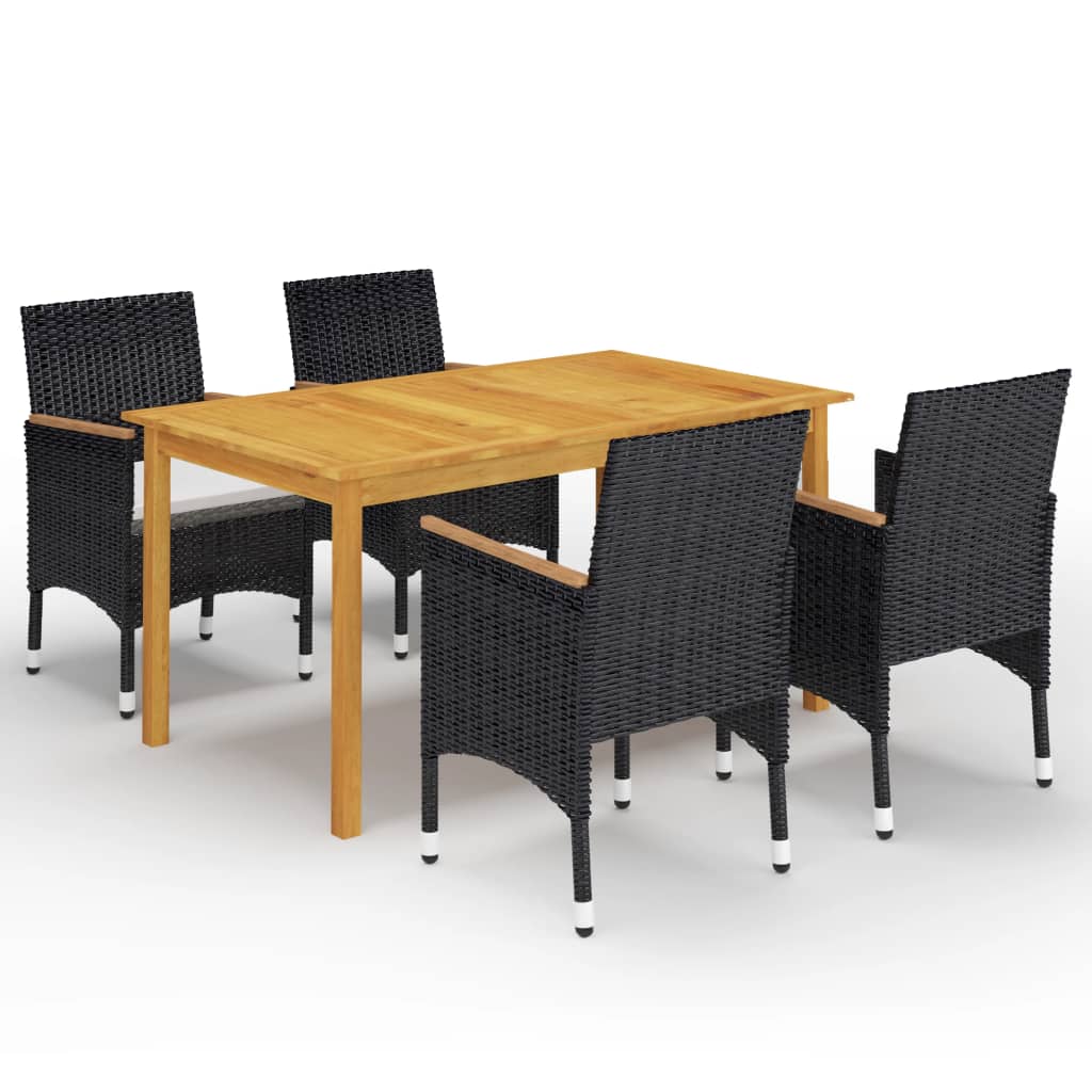 5-Delige Tuinset Zwart Zwart en bruin