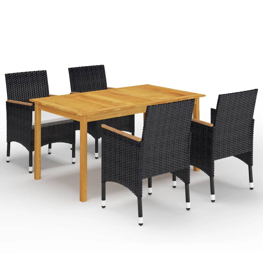 5-Delige Tuinset Zwart Zwart en bruin