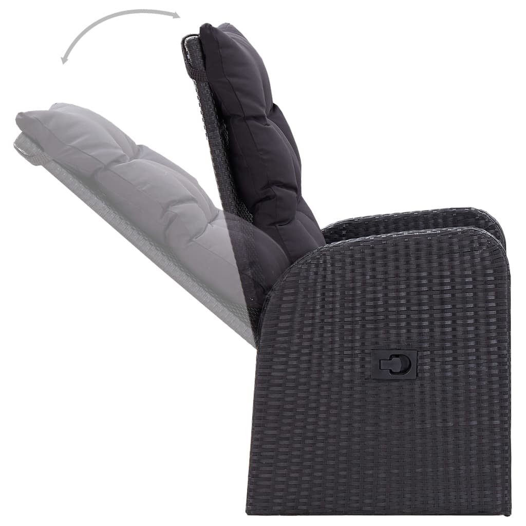 5-delige Tuinset zwart Zwart