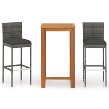 -Delige Tuinbarset Met Kussens 3 Grijs