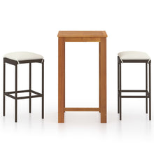 -Delige Tuinbarset Met Kussens 3 Bruin