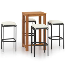 -Delige Tuinbarset Met Kussens 5 Zwart