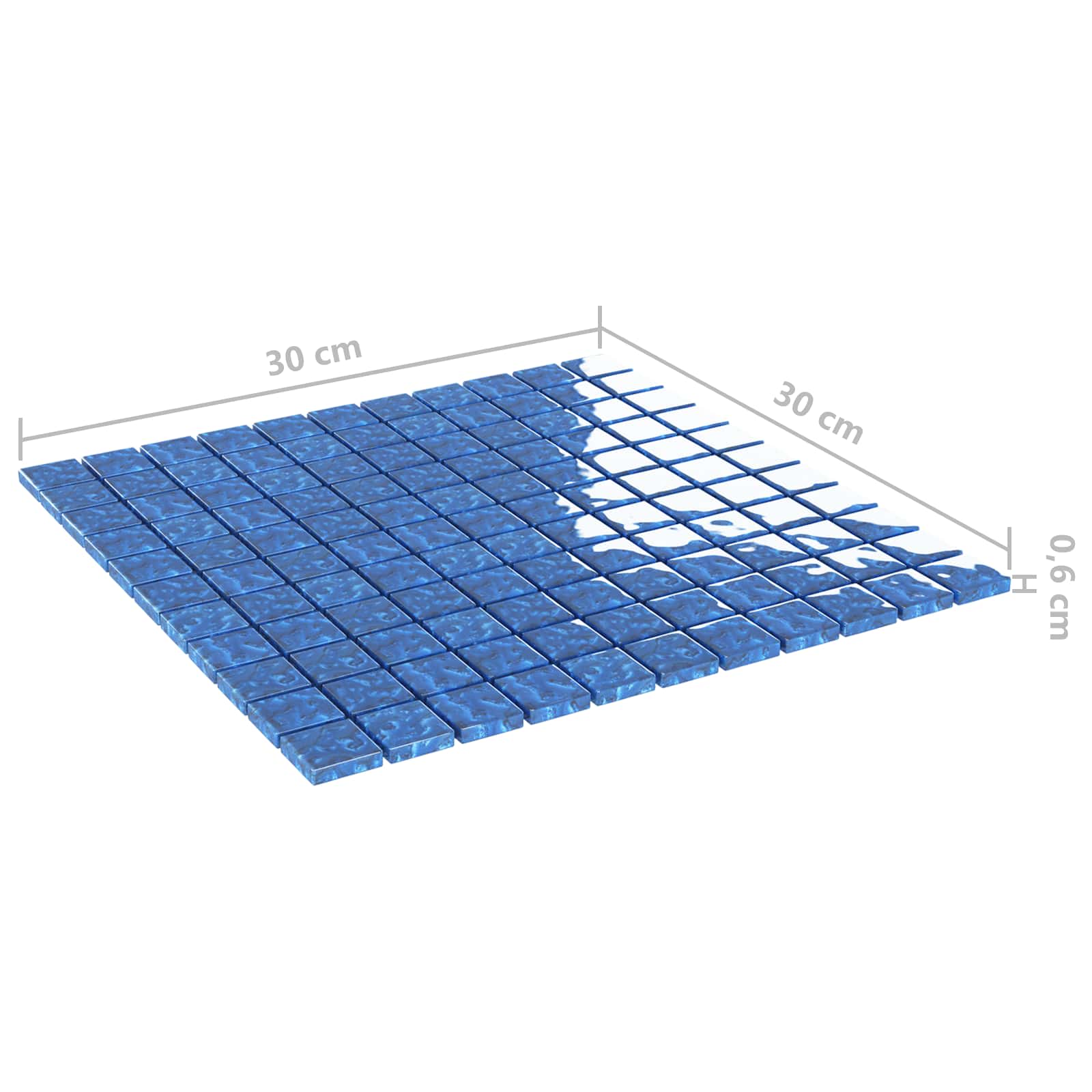 Mozaïek Tegel 11 pcs Blauw 50 x 50 cm Glas
