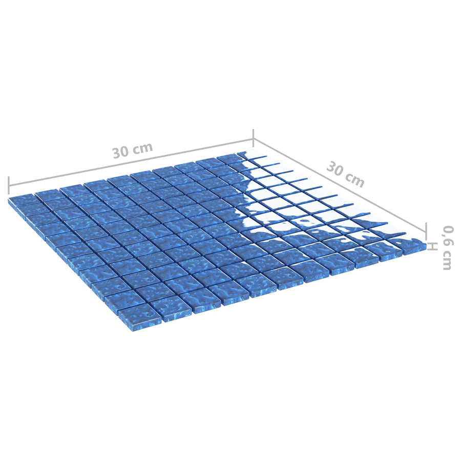 Mozaïek Tegel 11 pcs Blauw 50 x 50 cm Glas