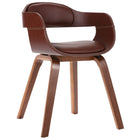 Dining chair bentwood and faux leather brown
