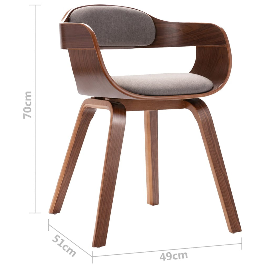Eetkamerstoel Gebogen Hout En Stof 1 Taupe