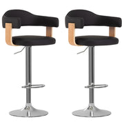 Bar stools 2 pc bent wood and black faux leather