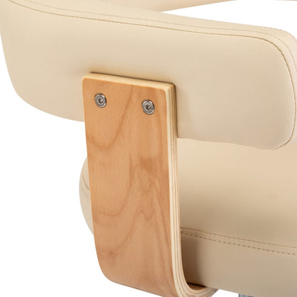 Barkrukken Gebogen Hout En Kunstleer Kleurig Crème en lichtbruin