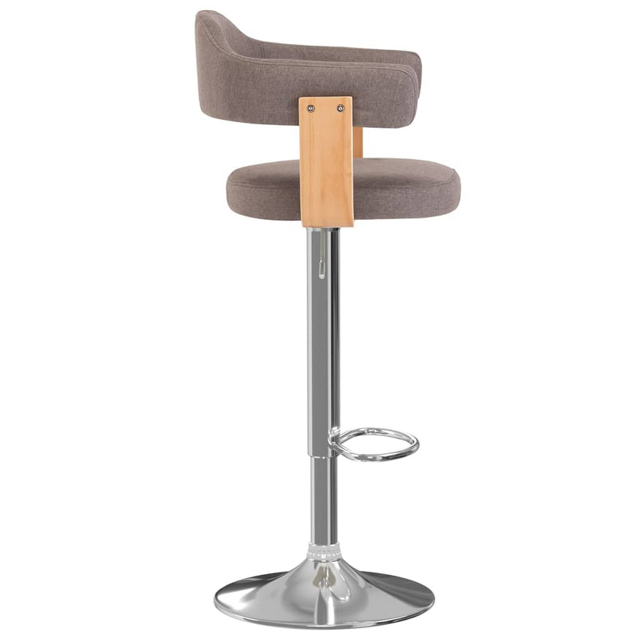 Barkrukken Gebogen Hout En Stof Taupe