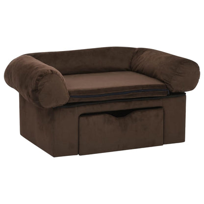 Hondenbank Met Lade 75X50X38 Cm Pluche Bruin