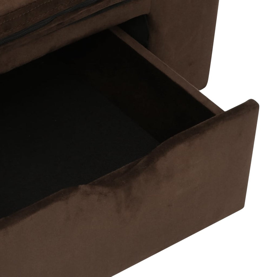 Hondenbank Met Lade 75X50X38 Cm Pluche Bruin