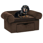 Dog sofa with drawer 75x50x38 cm plush brown