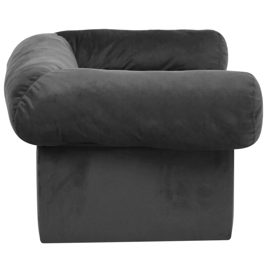 Hondenbank Met Lade 75X50X38 Cm Pluche Donkergrijs