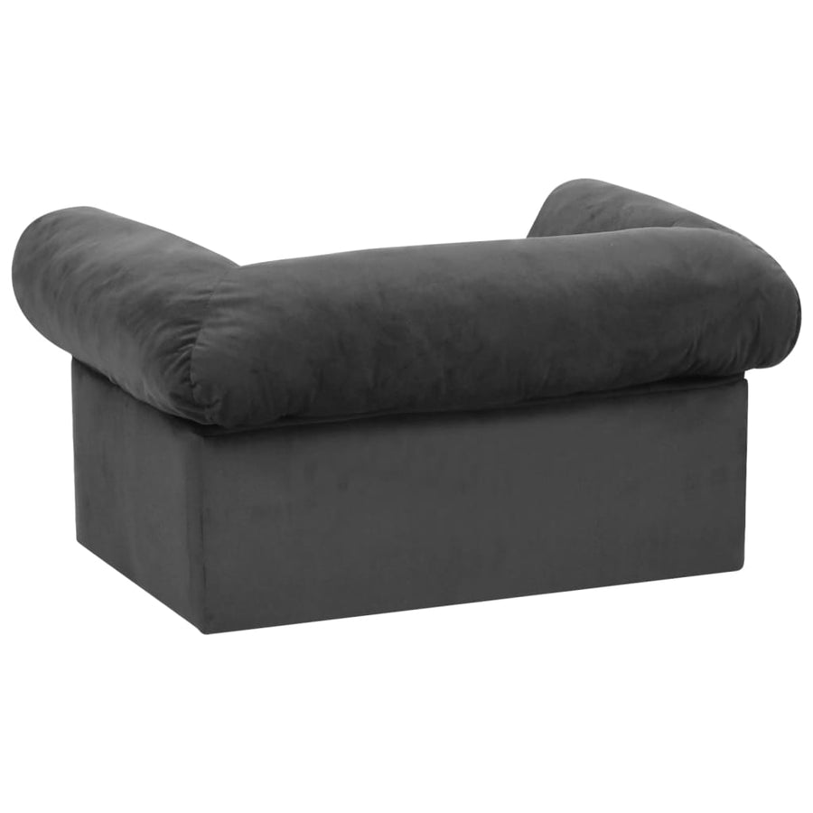 Hondenbank Met Lade 75X50X38 Cm Pluche Donkergrijs