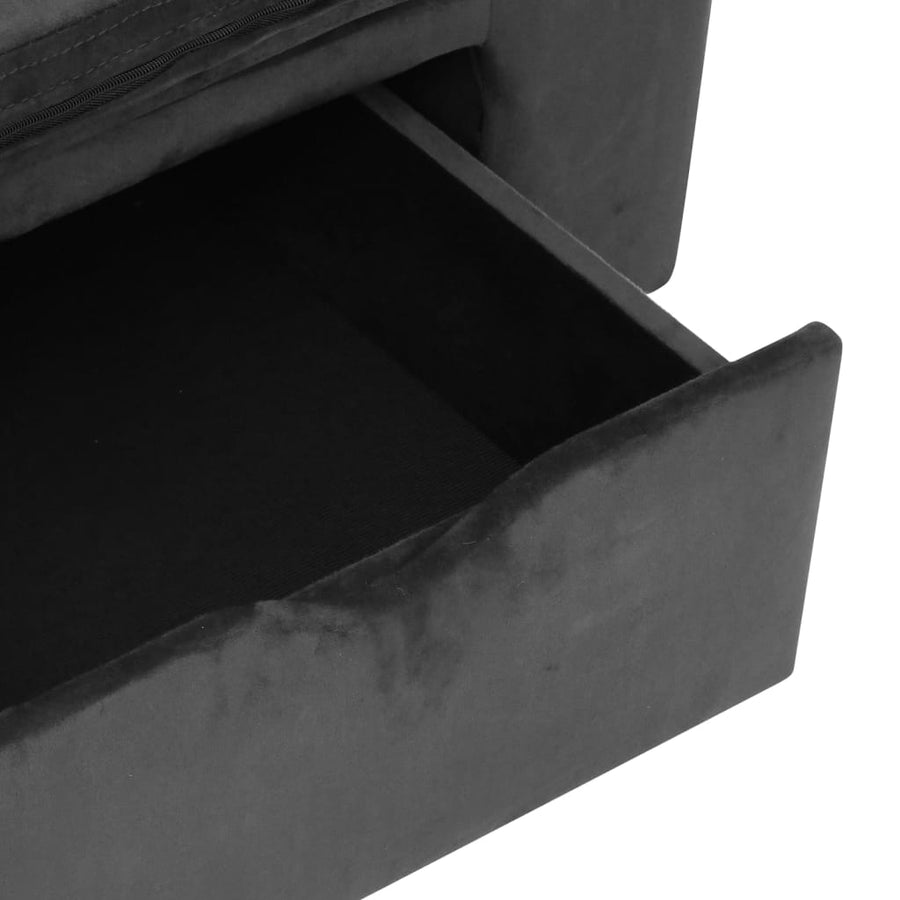 Hondenbank Met Lade 75X50X38 Cm Pluche Donkergrijs