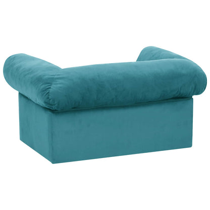 Hondenbank met opslag Turquoise 75 x 50 x 38cm Pluche