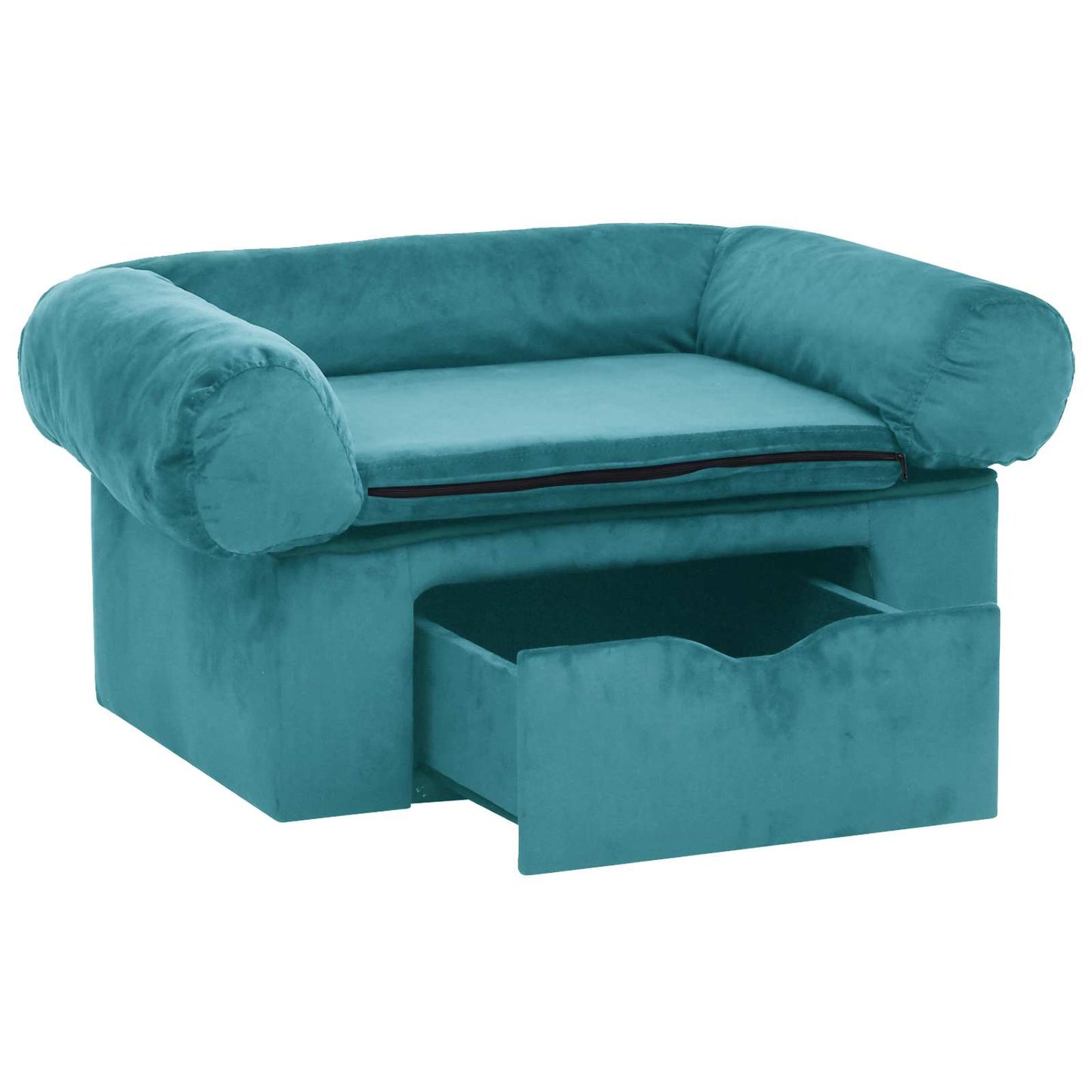 Hondenbank met opslag Turquoise 75 x 50 x 38cm Pluche