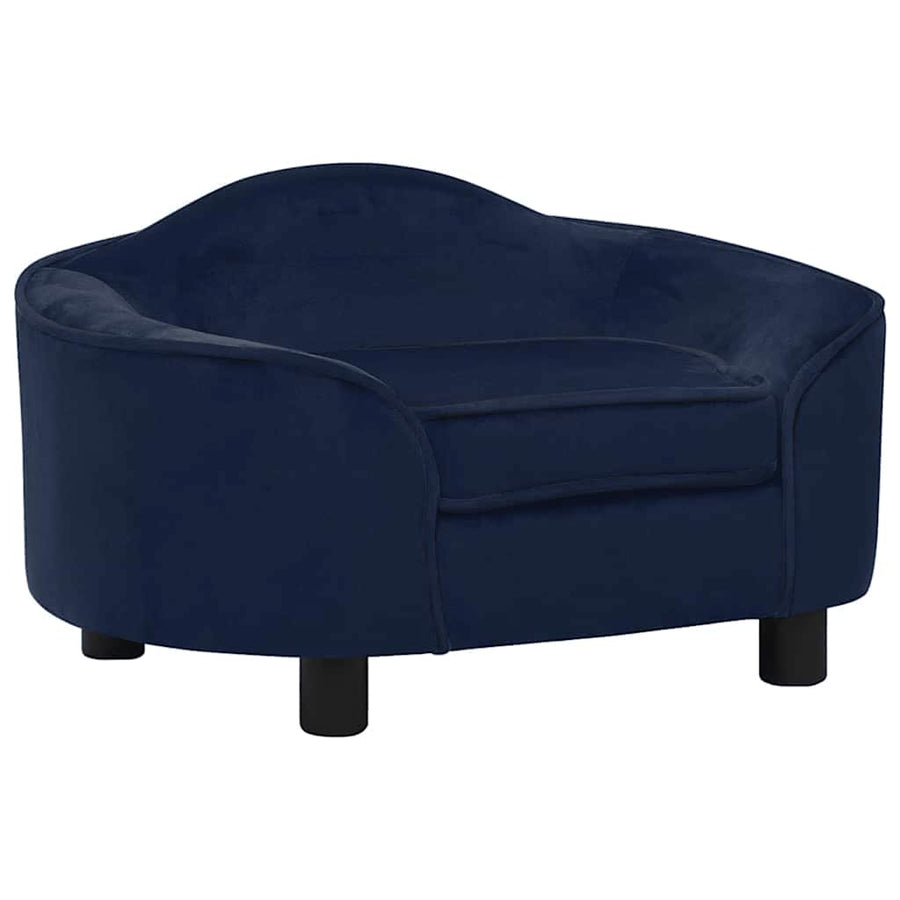 Hondenbank 67x47x36 cm pluche blauw