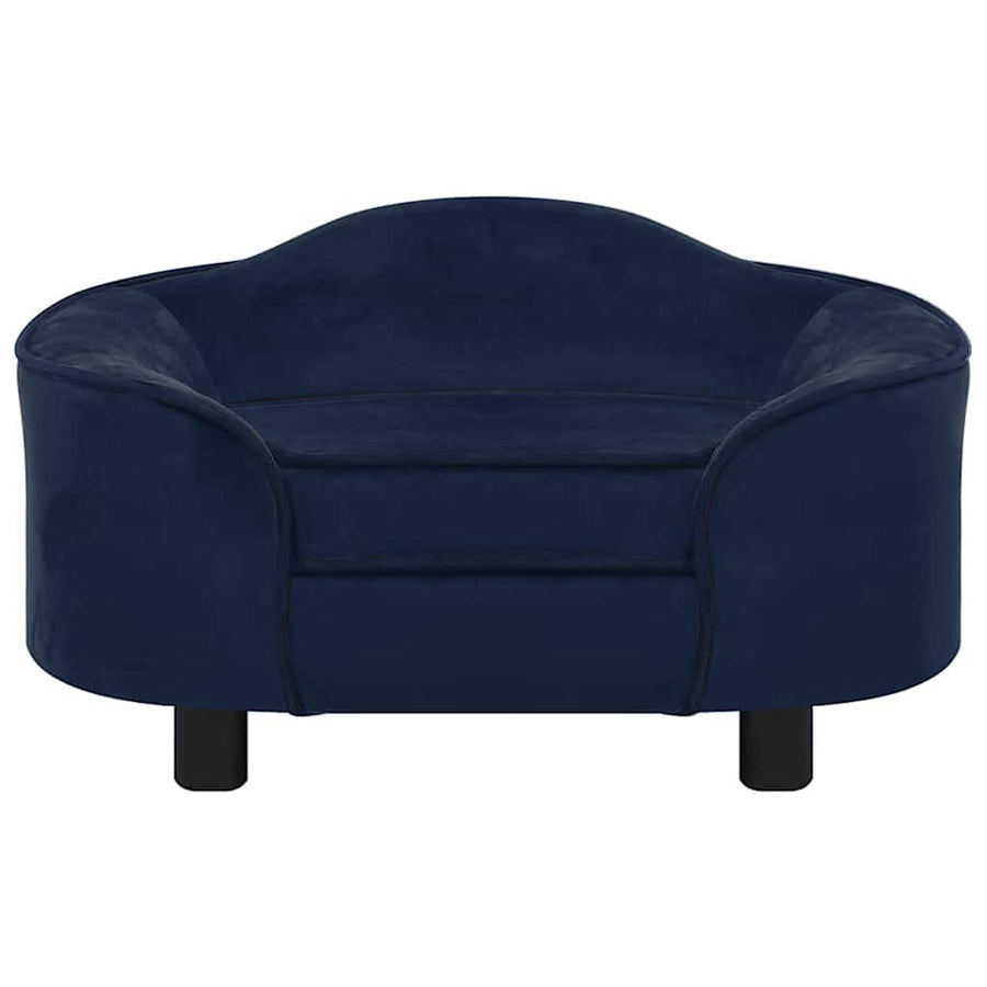 Hondenbank 67x47x36 cm pluche blauw